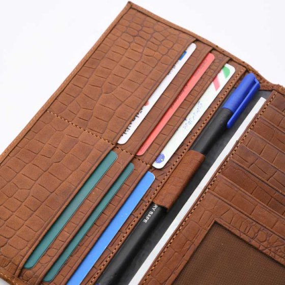 کیف پول کتی چرم عسلی