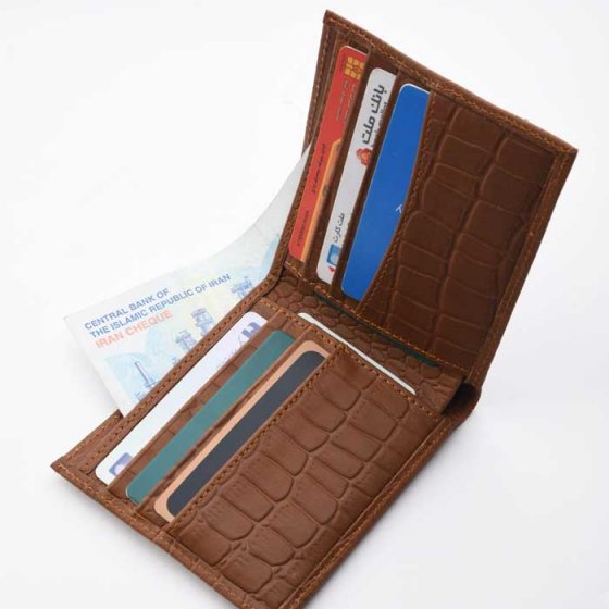 کیف پول جیبی چرم عسلی