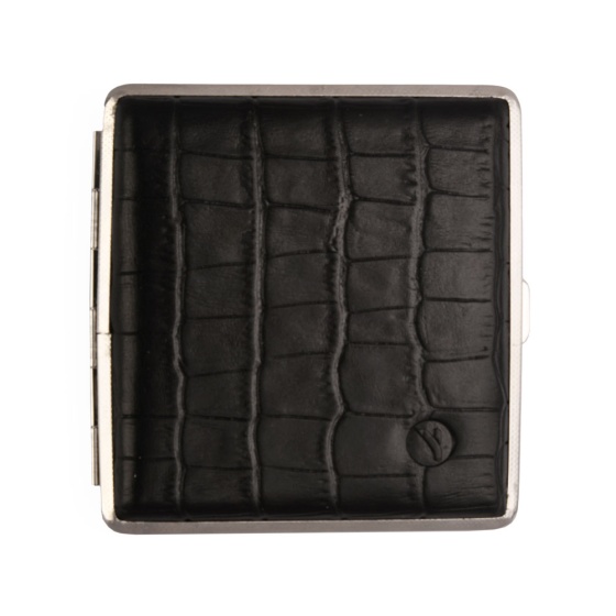 جعبه سیگار چرم مشکی کروکودیل