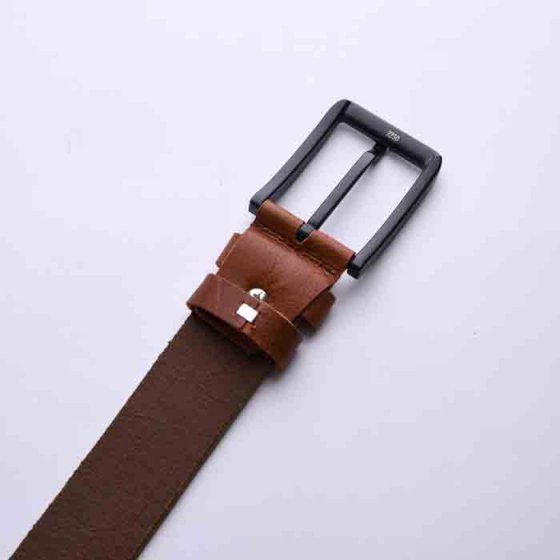 کمربند چرم عسلی