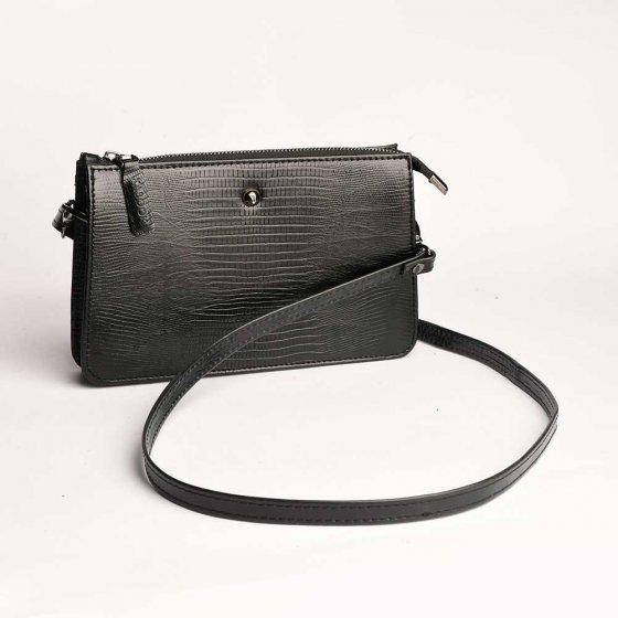 کیف دوشی زنانه چرم مشکی طرح میلانا