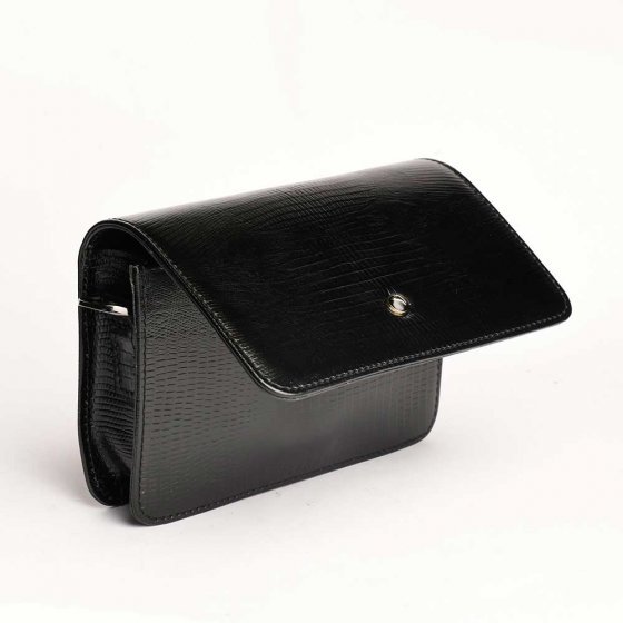 کیف دوشی زنانه آمبر چرم لیزارد مشکی