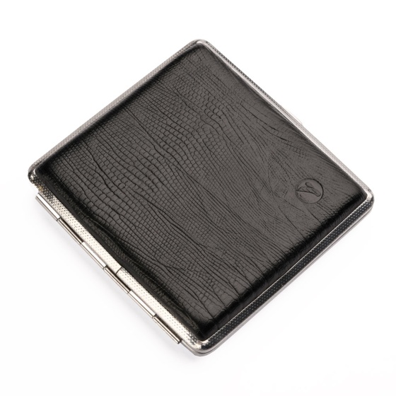 جعبه سیگار چرم مشکی لیزارد