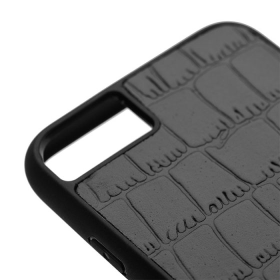 قاب موبایل چرم آیفون 7 پلاس چرم مشکی کروکودیل