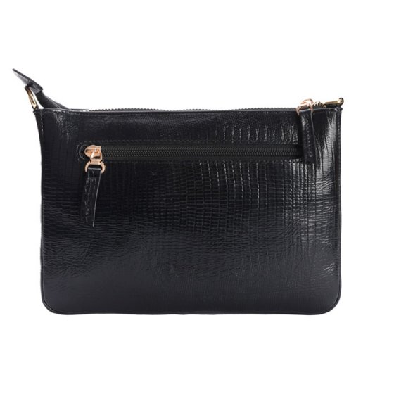 کیف دوشی زنانه طرح ویولتا چرم لیزارد مشکی