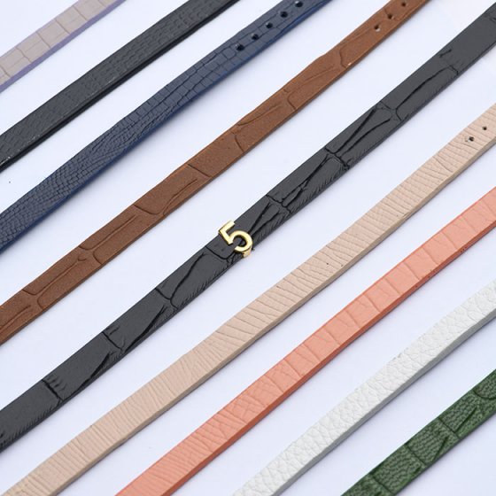 دستبند مردانه طلا چرم عدد 5