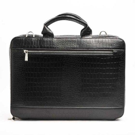 کیف اداری طرح مارسی چرم کروکودیلی مشکی