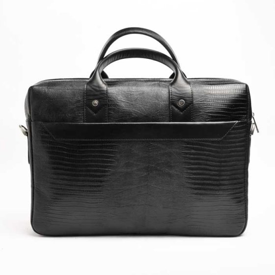 کیف اداری طرح گاندو چرم لیزارد مشکی