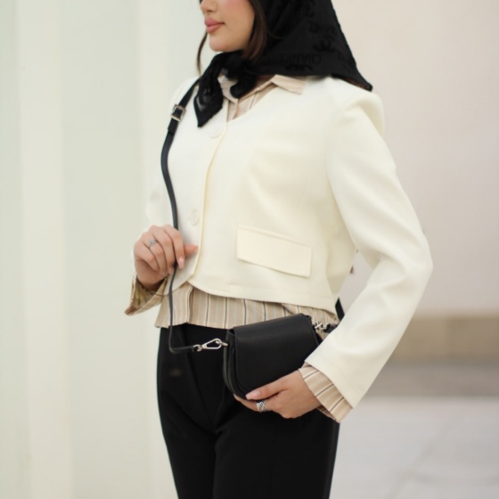 کیف دوشی زنانه طرح رستا کوچک چرم فلوتر مشکی