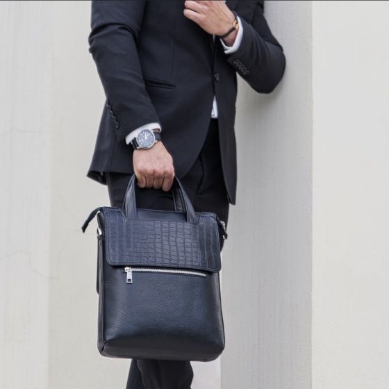 کیف اداری طرح مینی سپهر چرم فلوتر مشکی