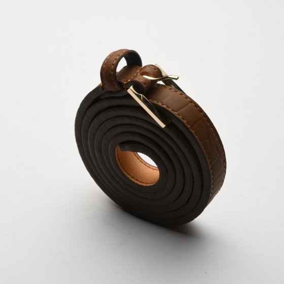 کمربند زنانه چرم عسلی