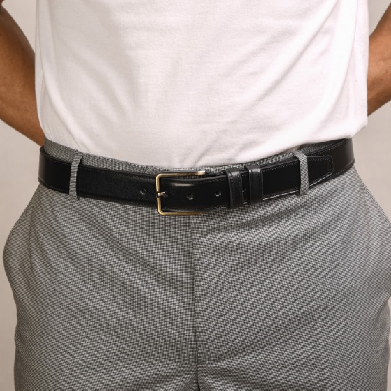 کمربند چرم مردانه فرتیک مشکی 4 سانت