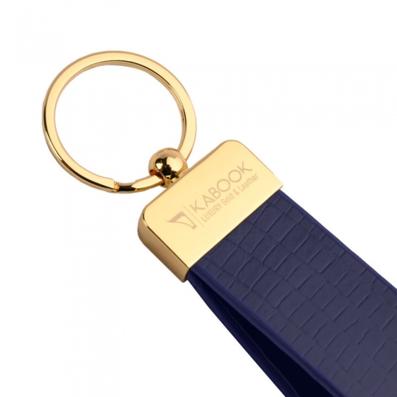 جاکلیدی چرم لیزارد سورمه ای