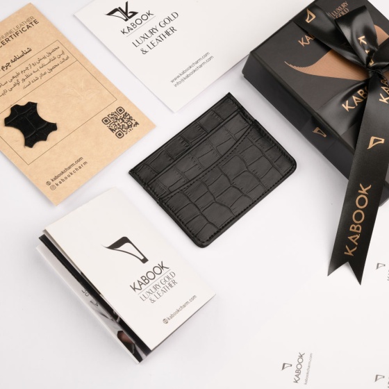 کیف کارت چرم مشکی