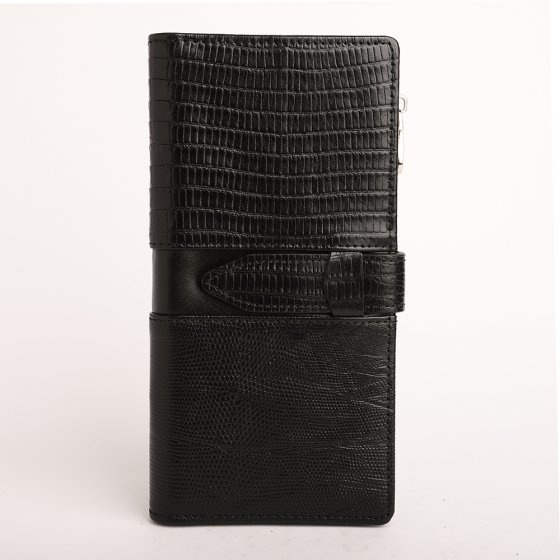 کیف پول زنانه طرح گندم چرم لیزارد مشکی