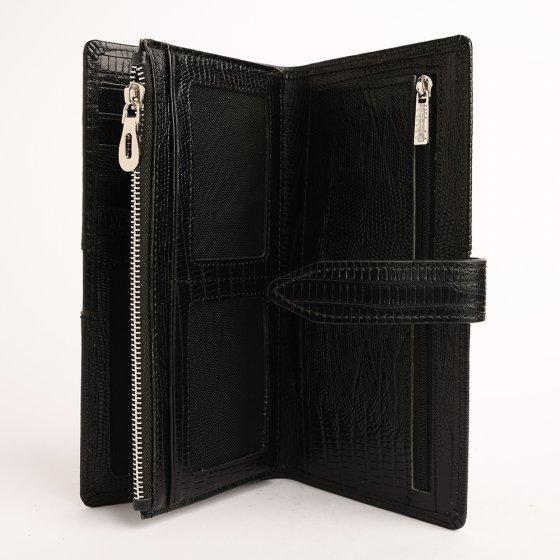 کیف پول زنانه طرح گندم چرم لیزارد مشکی