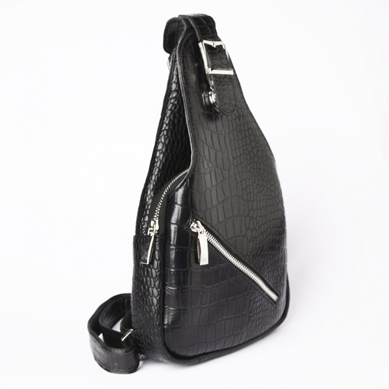 کیف دوشی ویتارا چرم کروکودیل مشکی