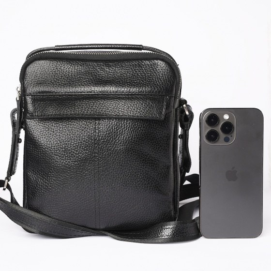 کیف کراس بادی مردانه طرح تابش چرم فلوتر مشکی