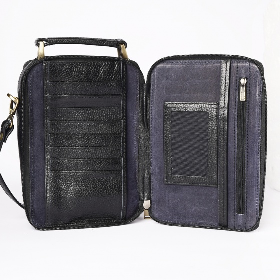 کیف کراس بادی مردانه آرکان چرم فلوتر مشکی