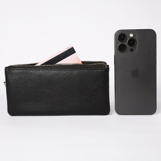 کیف پول زنانه طرح دریا چرم فلوتر مشکی