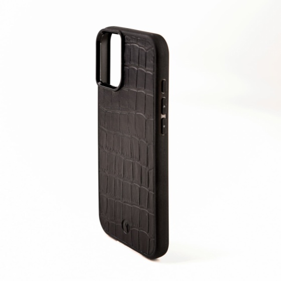 قاب آیفون 16 پلاس چرم مشکی کروکودیل