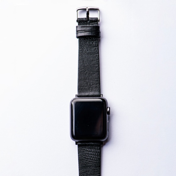 بند اپل واچ چرم لیزارد مشکی