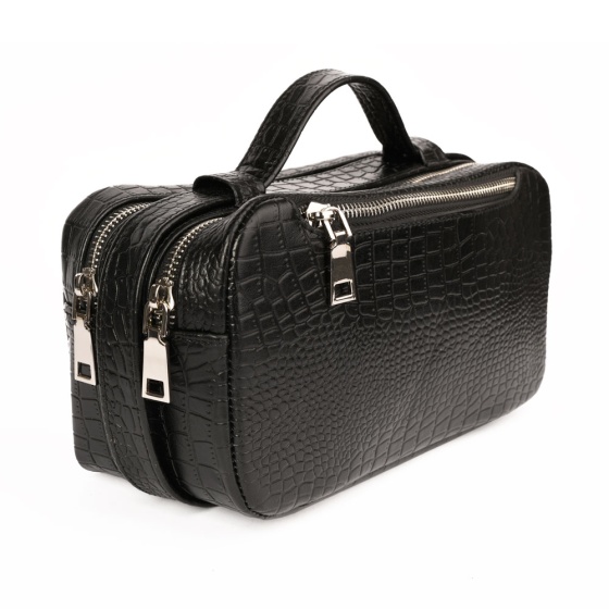 کیف دستی مردانه طرح کاویان چرم کروکودیل مشکی