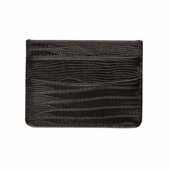 کیف کارت چرم مشکی لیزارد