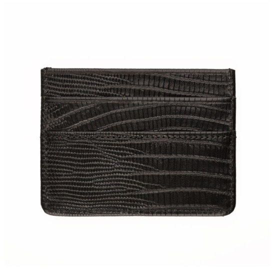 کیف کارت چرم مشکی لیزارد