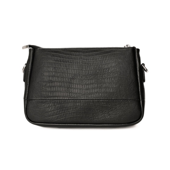 کیف دوشی زنانه چرم طرح آلین چرم لیزارد مشکی