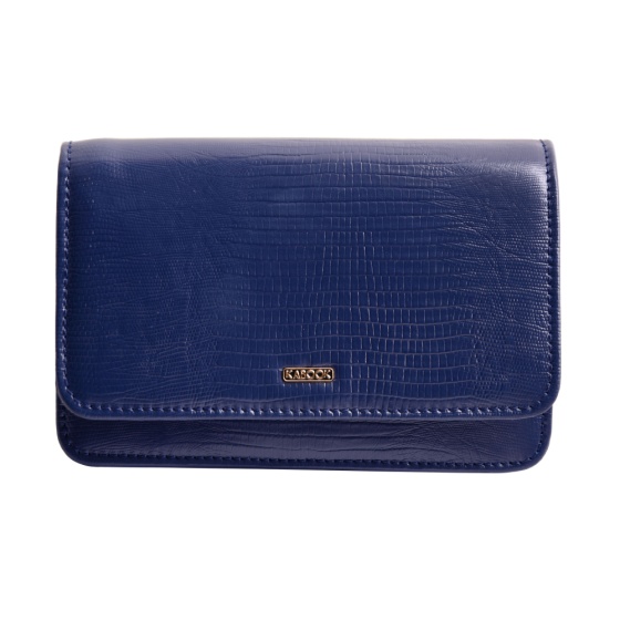 کیف دوشی زنانه آمبر چرم لیزارد سرمه ای