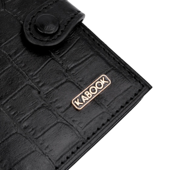 کیف کارت 4 لت چرم مشکی کروکودیل