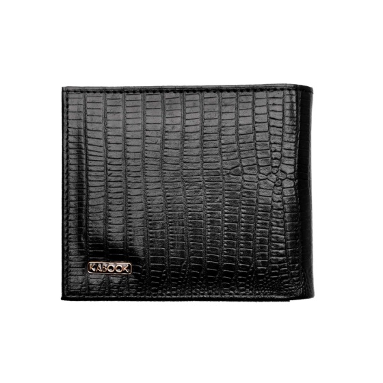 کیف پول جیبی چرم لیزارد مشکی