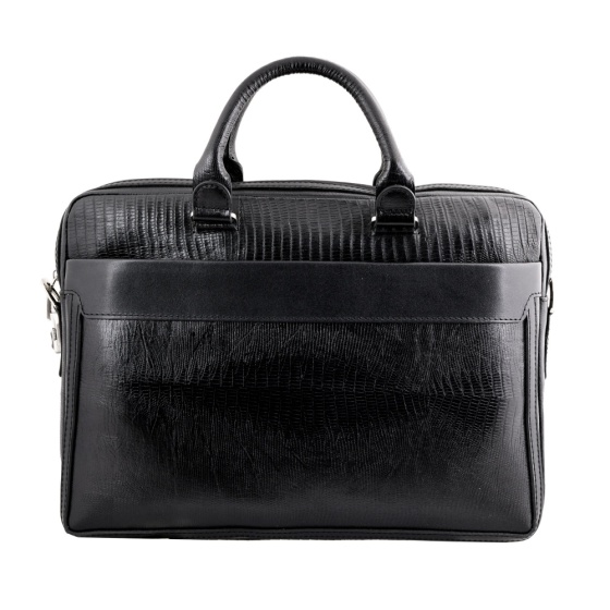 کیف اداری طرح دیاکو چرم مشکی لیزارد