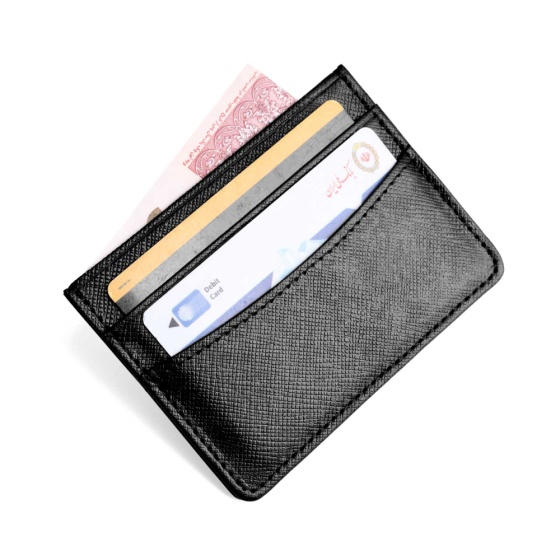 کیف کارت چرم مشکی مونت بلانک