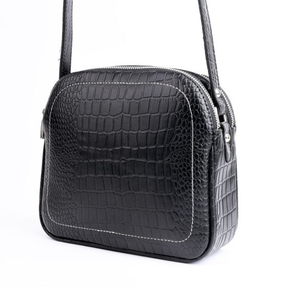 کیف دوشی زنانه طرح هیفا چرم کروکو مشکی