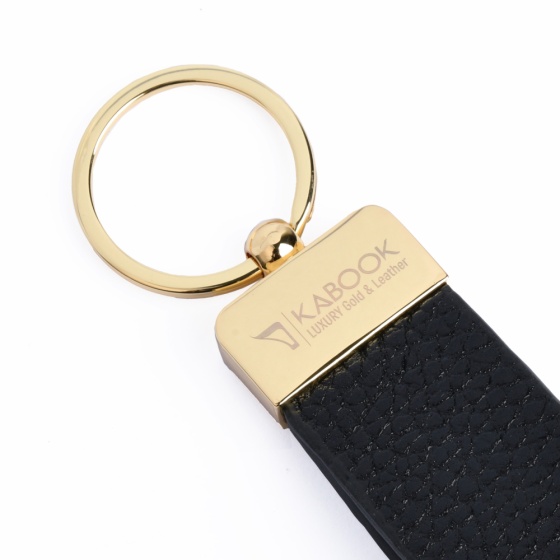 جاکلیدی چرم مشکی فلوتر