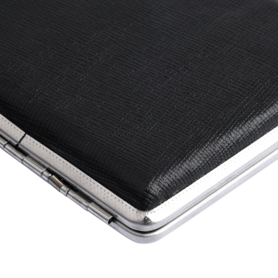 جعبه سیگار چرم مشکی مونت بلانک