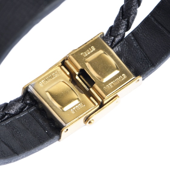 دستبند چرم 67 مشکی مونت بلانک