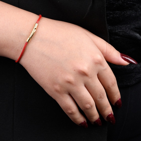دستبند زنانه تک دور لول قرمز