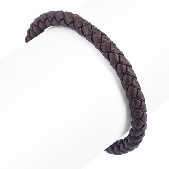 دستبند بافت قهوه ای براق