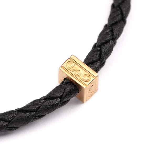 دستبند چرم و طلا مردانه طرح درپانا