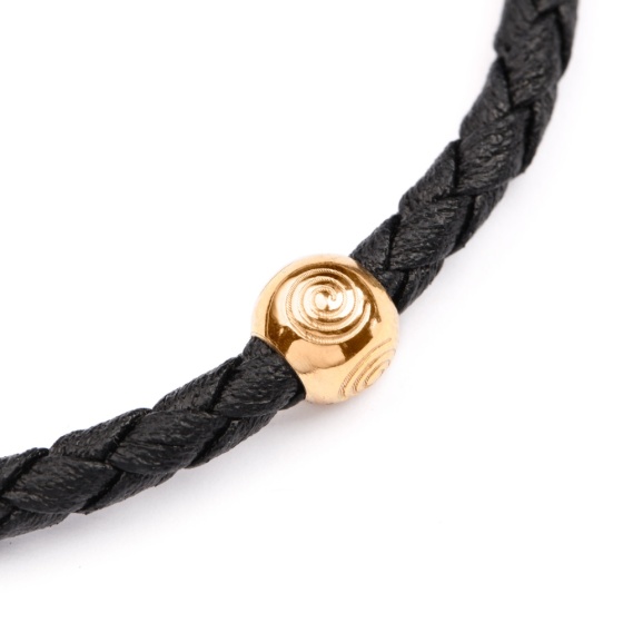 دستبند چرم طلا مردانه طرح دلیرا