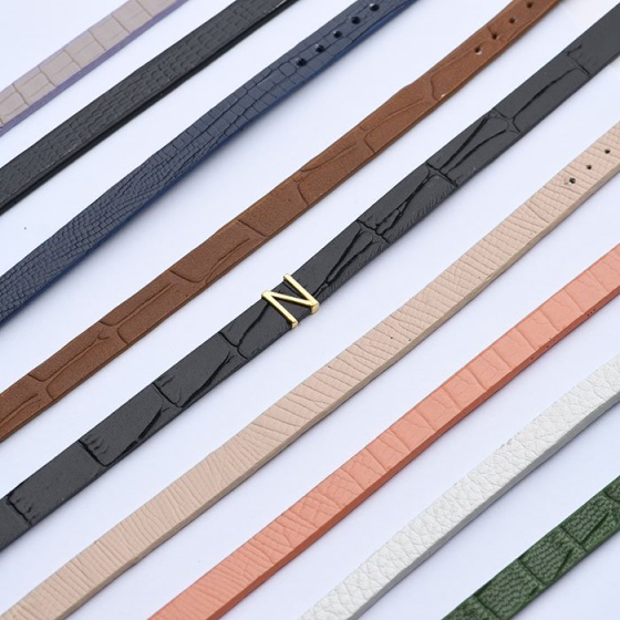 دستبند زنانه طلا چرم حرف N