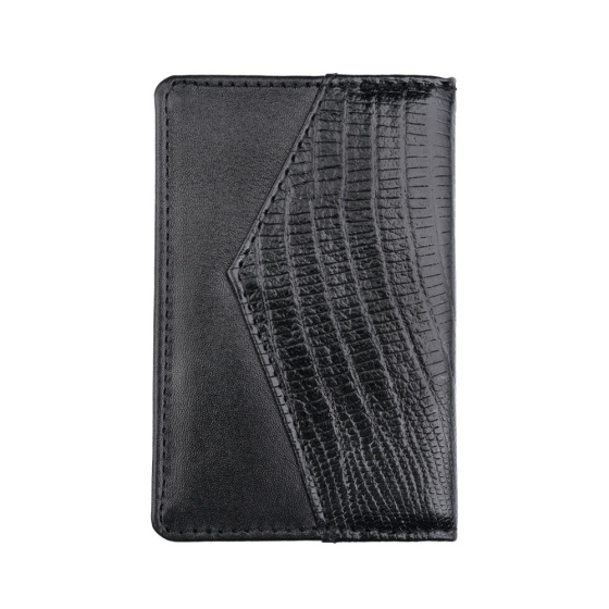 کیف کارت طرح مسیحا چرم لیزارد مشکی