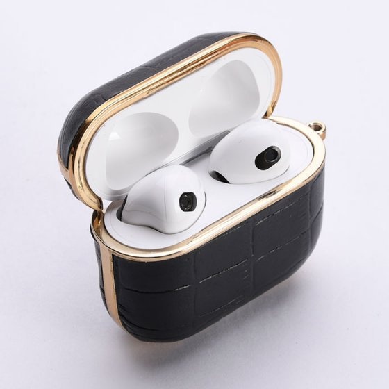 قاب ایرپاد 3 چرم مشکی لیزارد