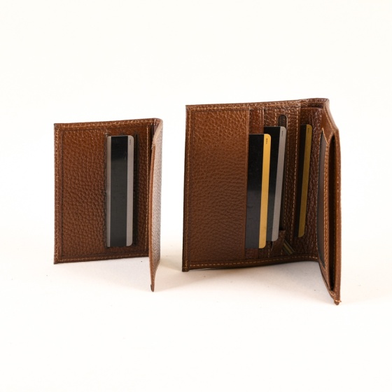 کیف پول جیبی طرح دانیال چرم فلوتر عسلی