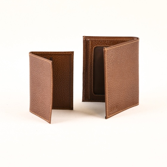 کیف پول جیبی طرح دانیال چرم فلوتر عسلی