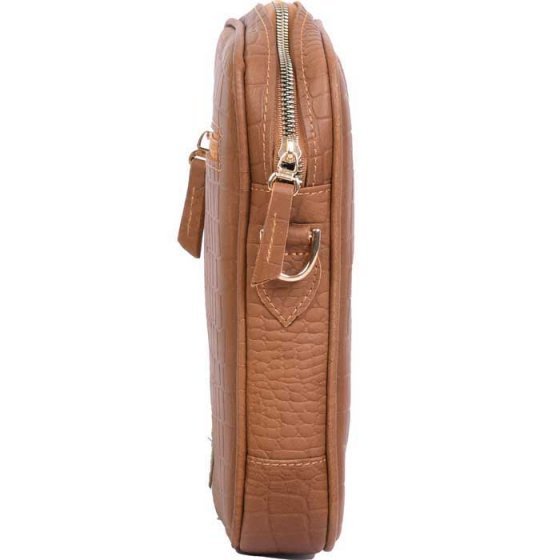 کیف کراس بادی مردانه طرح لونا چرم عسلی